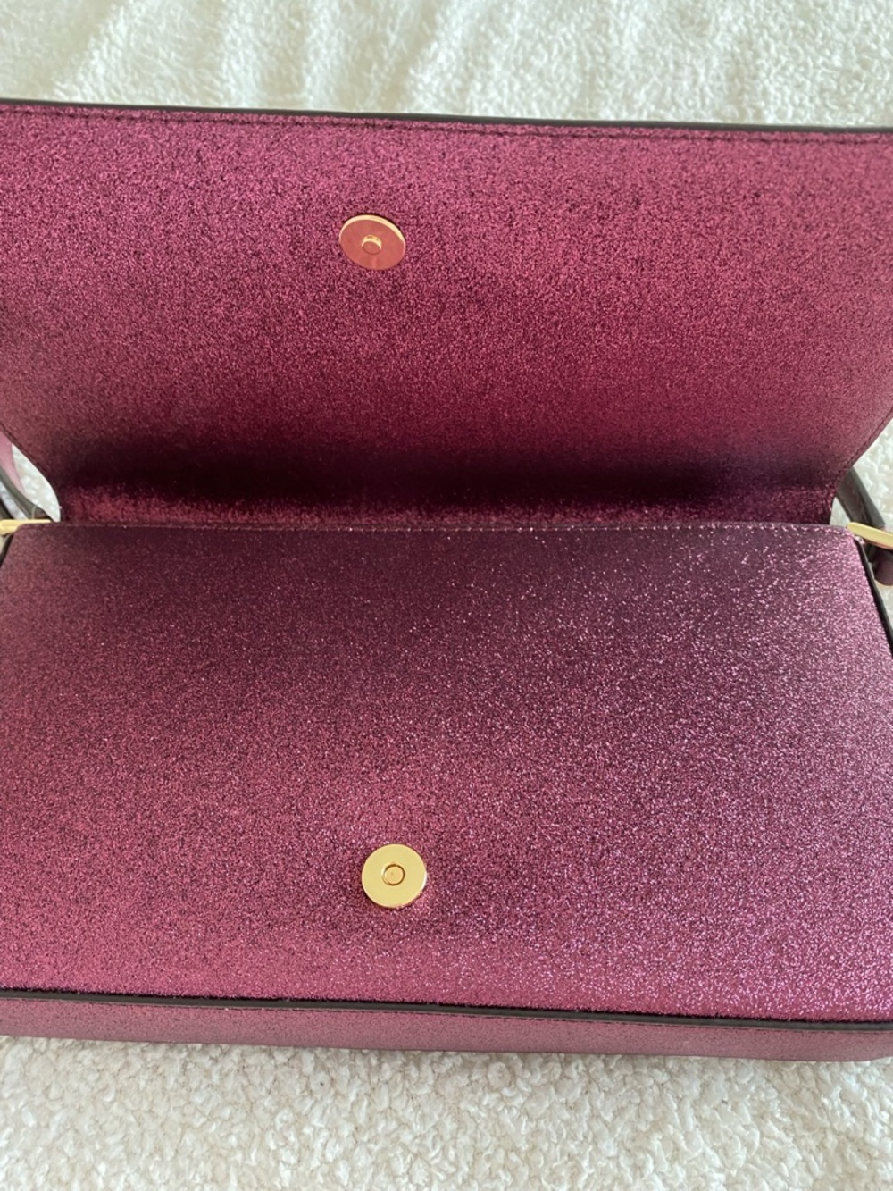 Kate Spade New York Glitter Shoulder Bag Deep Berry Tinsel NWT - Picture 3 of 9